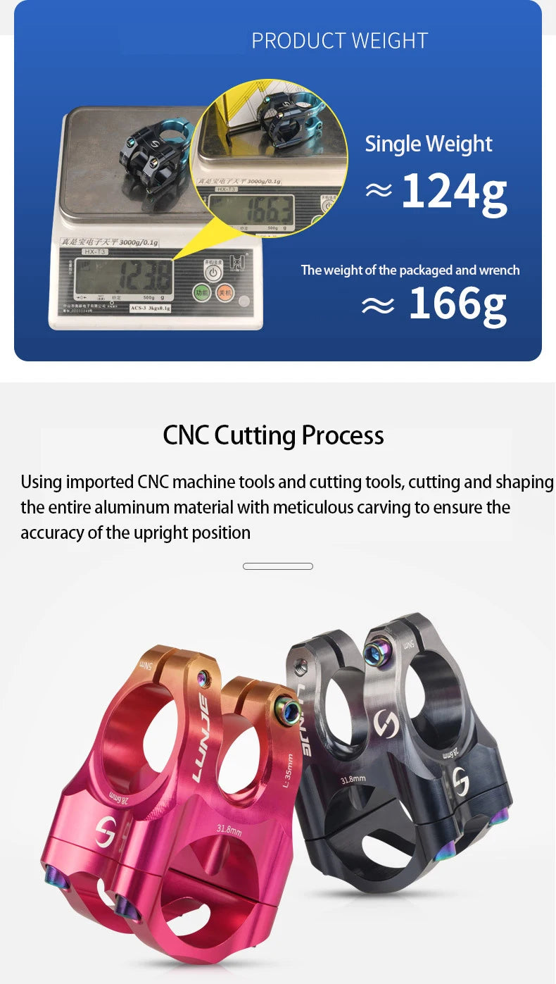 CNC MTB Stem 31.8 Ultralight Handlebar Stem 35mm Aluminum