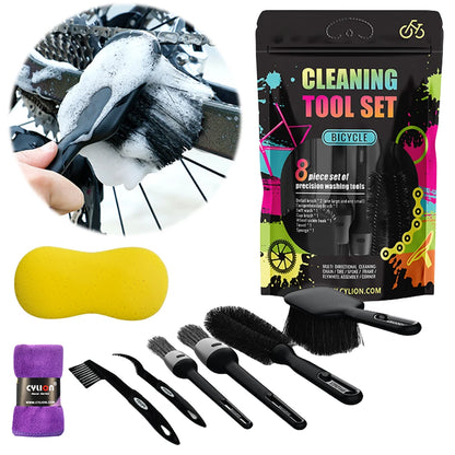 Bicycle Bike Cleaning Tools Set Bike Clean Brush Kit Bicycle Cleaning Brush Tool Set for Mountain Road City BMX and Folding Bike