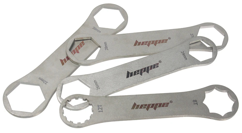 HEPPE Bike Fork Shoulder Wrench Bicycle Front Fork Repair Tool Fork Cap Spanner 8-12T/24/26/27/28/30/32mm for XCR XCT XCM ST RST