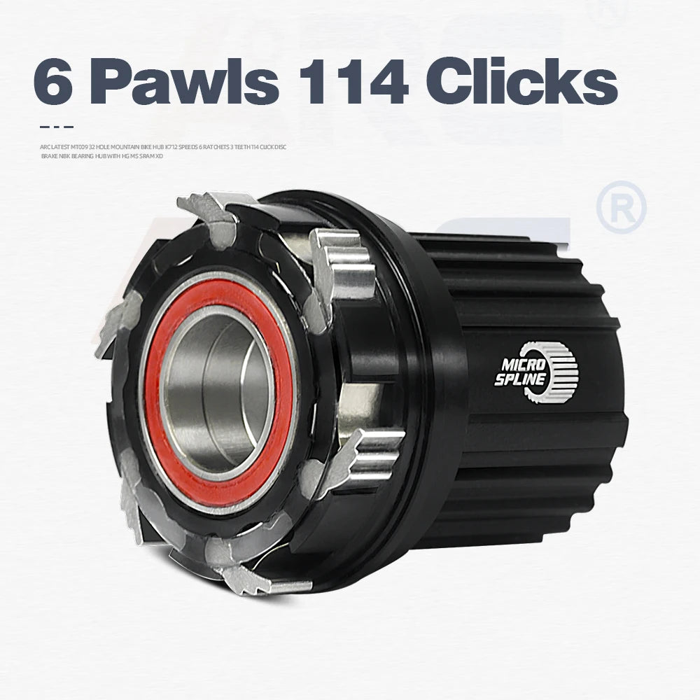 ARC 009 32 Holes 4 Sealed Bearing Hubs HG/XD MS 8 9 10 11 12-speed 6 Claws 114 Clicks