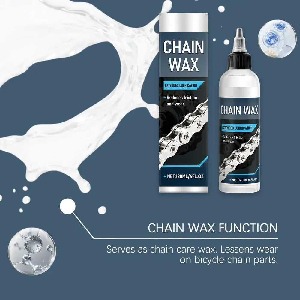 120ml Wax Based Bike Chain Lube MTB Motorcycle Lubricant for Dry/Wet Conditions Chain Cleaner Maintenance