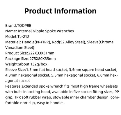 TOOPRE Spoke Nipple Insertion Wrench Hidden Spoke
