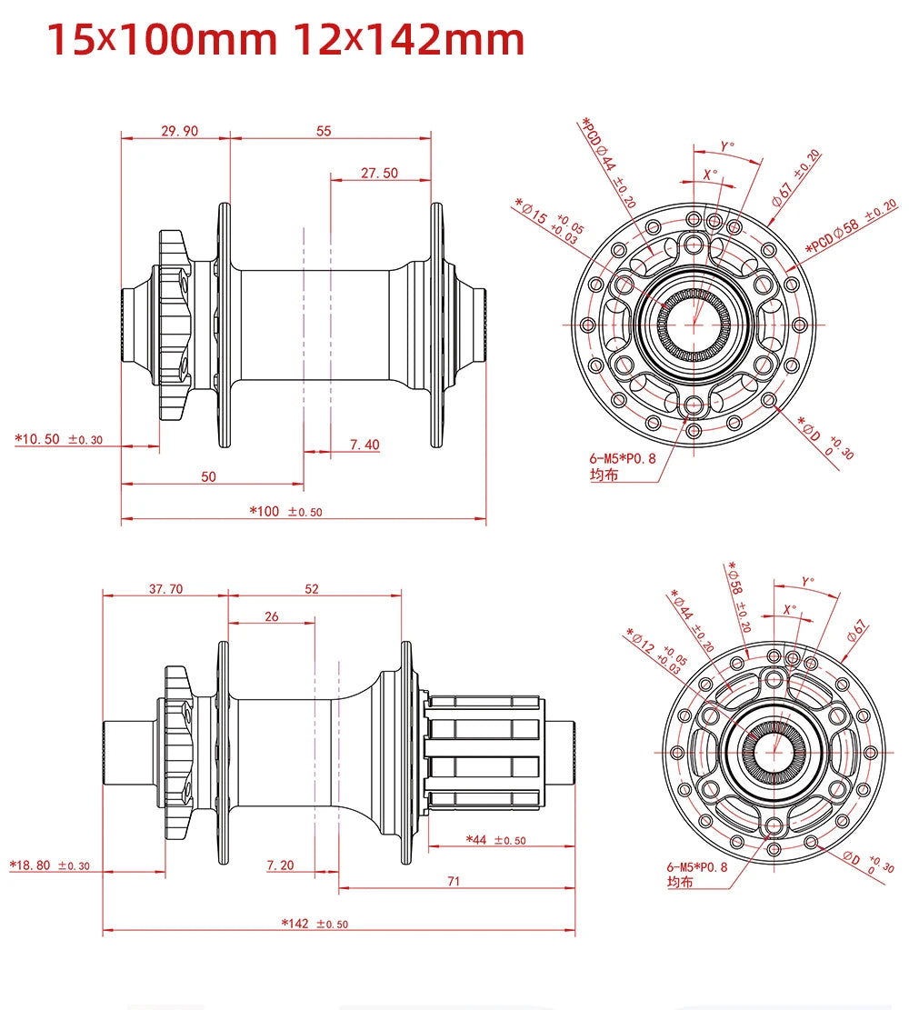 ARC 009 32 Holes 4 Sealed Bearing Hubs HG/XD MS 8 9 10 11 12-speed 6 Claws 114 Clicks