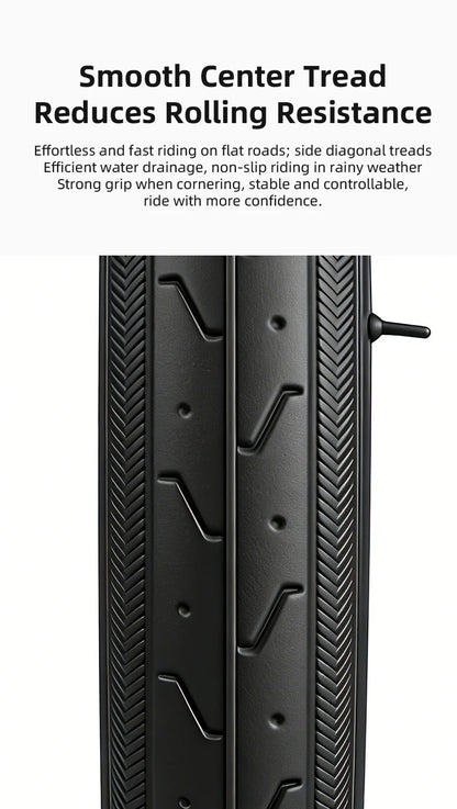 Road Bike High Performance Bicycle Tire Durable Foldable Tires with 60TPI Puncture Resistant for 700×23C Wheels