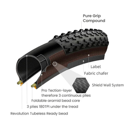 Continental Terra Trail 700x40C Road Bike 28‘‘ Gravel Tire Clincher System Puncture Protection 3/180 TPI Brown MTB Tubeless Read