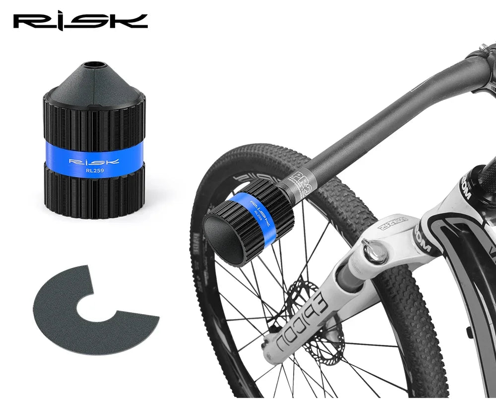RISK Bicycle Fork Burr Charfer with Sandpaper Internal External Trimmer Bike Tube End Grinding Seatpost Grinder Chamfering Tools