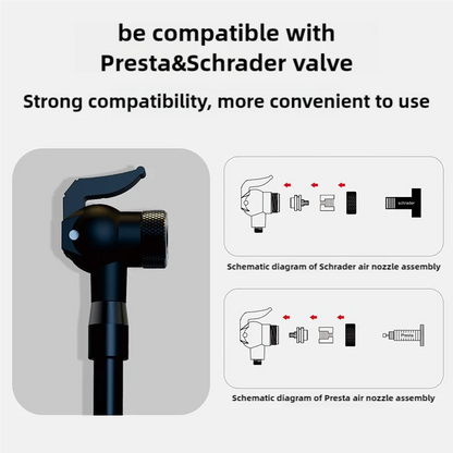 1.3L MTB Road Bike Tubeless Tire Inflator Tyre Air Booster Black Air bottle With Valve Gas Cylinder For Bike Tubeless 29" tire