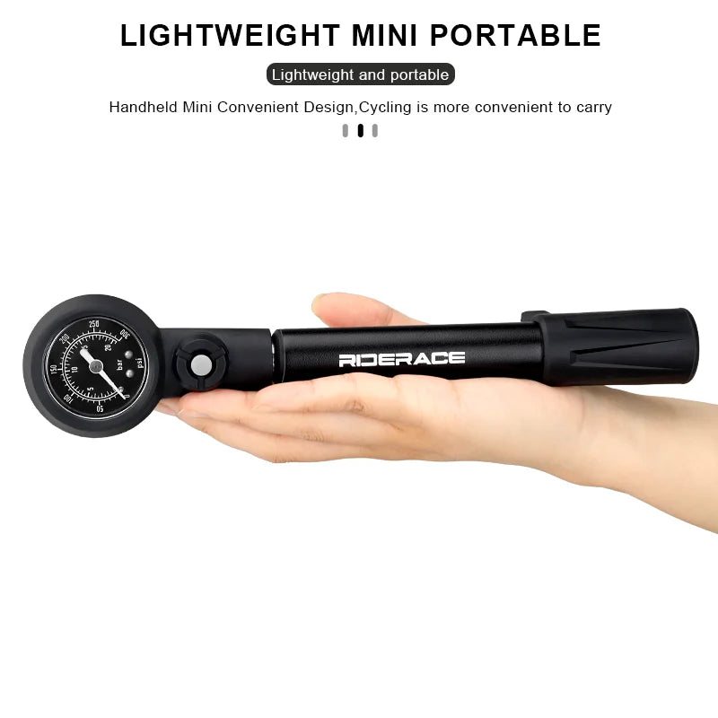 Shock Pump 300PSI Pressure With Gauge Bicycle