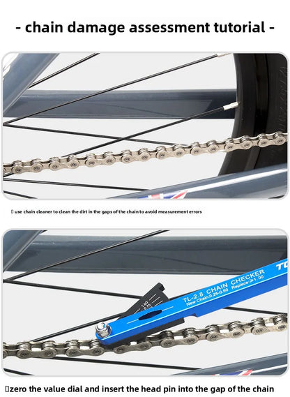 TOOPRE Bicycle Chain Measuring Device Wear Measuring Ruler Mountain Road Bicycle Chain Stretching Detection Tool