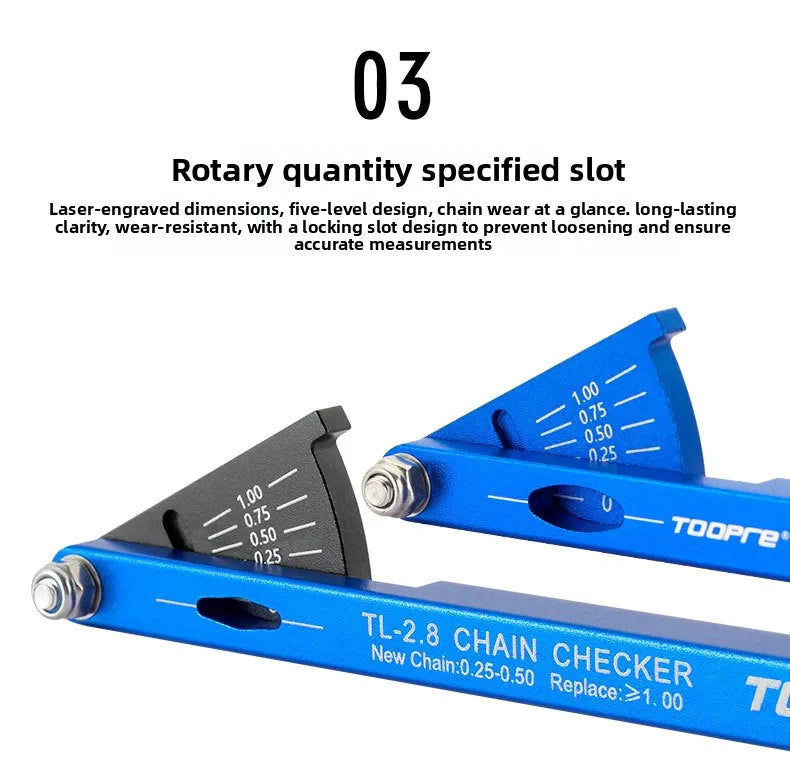 TOOPRE Bicycle Chain Measuring Device Wear Measuring Ruler Mountain Road Bicycle Chain Stretching Detection Tool