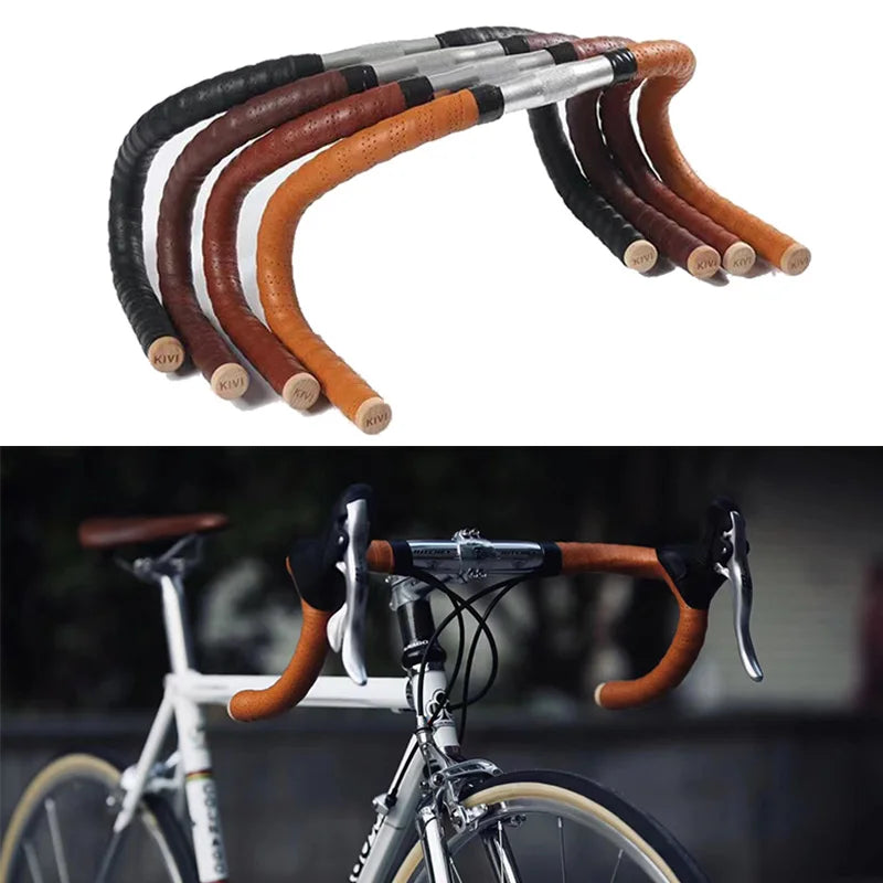 Road Bike Handlebar Tape Handmade Anti-Slip Shock Anti-Microfiber Leather Bar Bartape