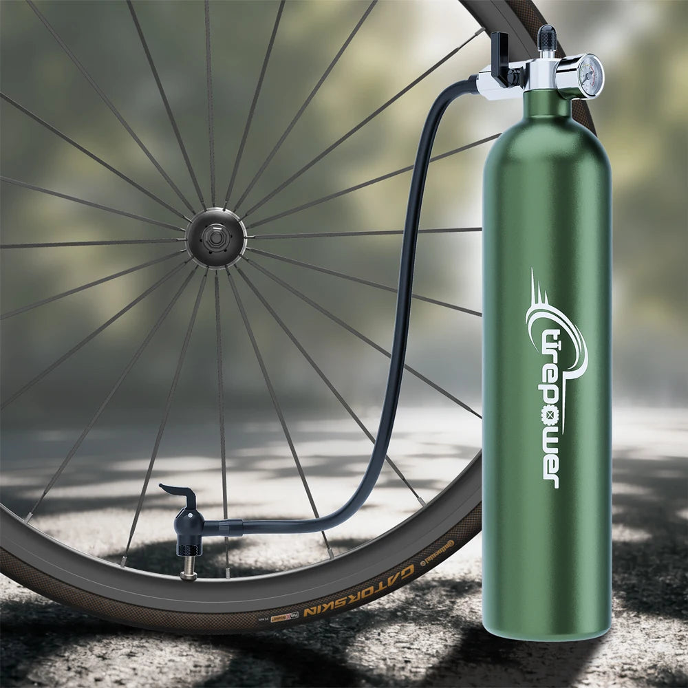 Tubeless Tire Inflator 1.2L Tubeless Bike Pump Max 200 PSI Tubeless Booster Compatible with Presta & Schrade Valves for Road MTB