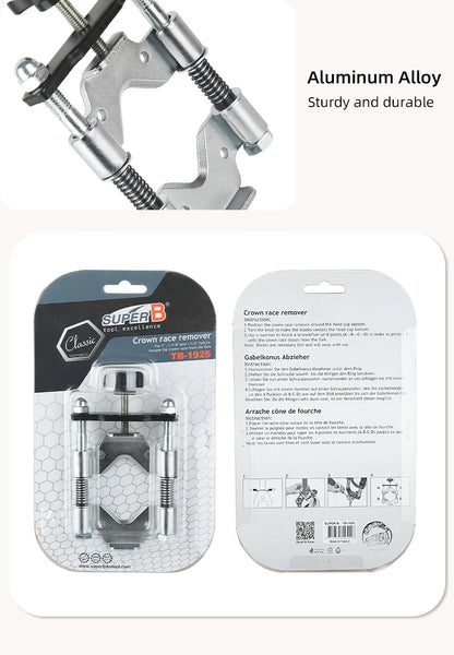 SUPER B Bicycle Repair Tools Crown Race Remover for 1", 1-1/8", 1-1/4" and 1-1/2" Fork with Replaceable Blades Design