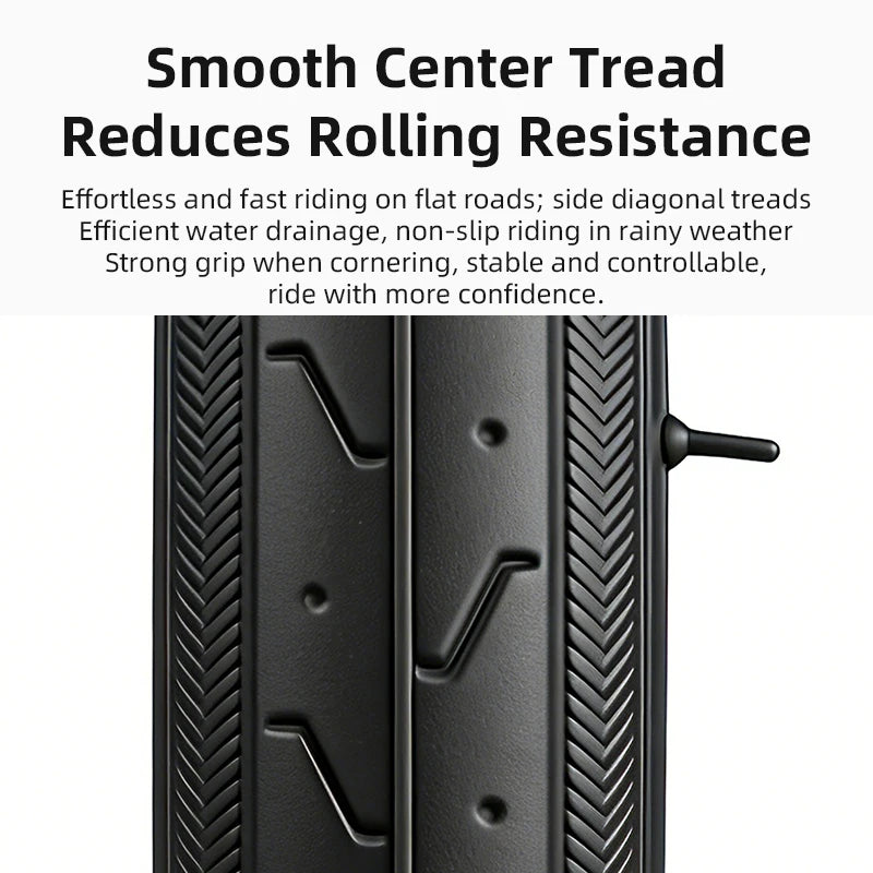 Road Bike High Performance Bicycle Tire Durable Foldable Tires with 60TPI Puncture Resistant for 700×23C Wheels