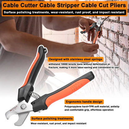 Cable Cutter Cable Stripper Cable Cut Pliers Electrician Wire Cutting Plier Portable Hand Tool Copper Wire Aluminum Wire Cutter