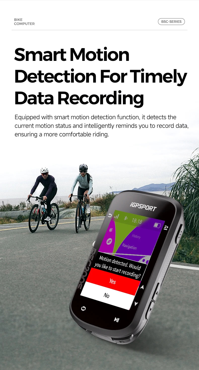 iGPSPORT BSC200S GPS Route Navigation Bike Computer Colorful Screen Wireless Speedometer Odometer Bluetooth Ant+
