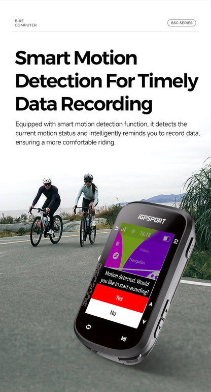 iGPSPORT BSC200S GPS Route Navigation Bike Computer Colorful Screen Wireless Speedometer Odometer Bluetooth Ant+