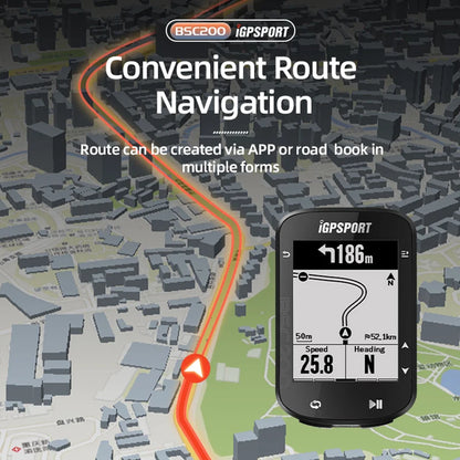IGPSPORT BSC200 GPS Bicycle Computer Cycling Wireless Speedometer Route Navigation ANT+ Bluetooth 5.0 Accessories