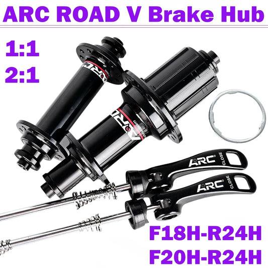 ARC Road Bike Hubs Rim Brake 4 Pawls 48 Clicks Front 100 Rear 130MM  20 24 Holes Ultralight 280g 8-11S