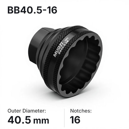 MUQZI Bottom Bracket Install Removal Tool 12/16-Notch Fits 39mm/40.5mm/44mm/45.6-46.6mm Outer Diameter BB Cups