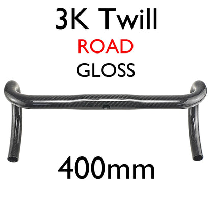 Carbon Fiber Road/Gravel Bike Handlebar, T800 Drop Bar, 380-440mm, 3K, UD