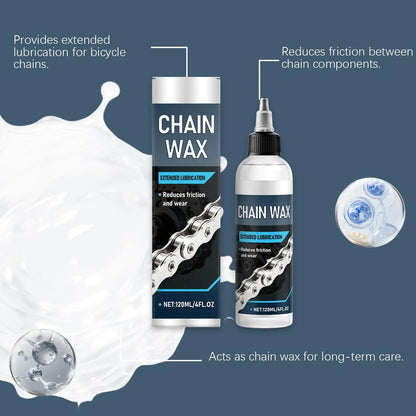 120ml Wax Based Bike Chain Lube MTB Motorcycle Lubricant for Dry/Wet Conditions Chain Cleaner Maintenance