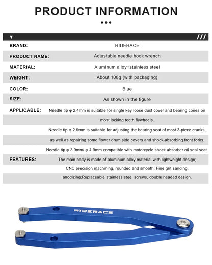 Bicycle Hub Bottom Bracket Freewheel Pin Wrench Bike Crank Arms Cap Pin Spanner Adjustable Tool For Sram Dub Fsa Bolt Cap