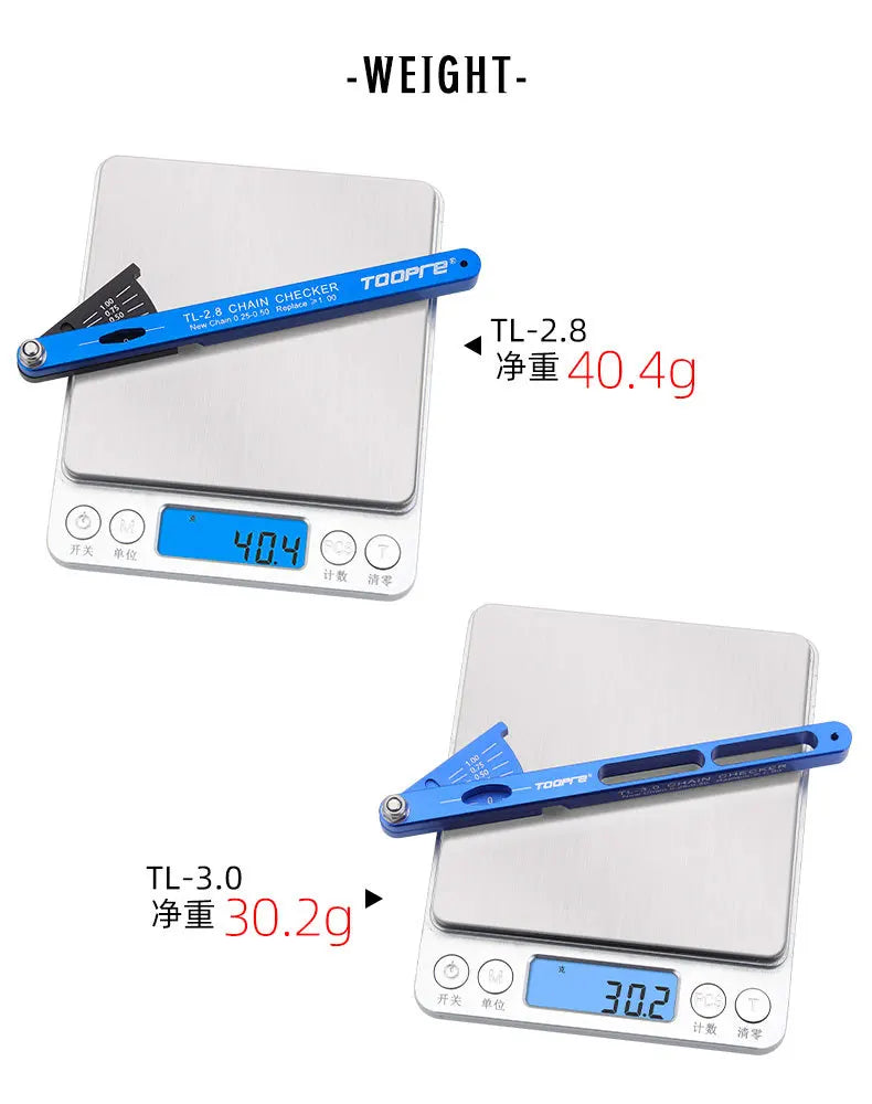 TOOPRE Bicycle Chain Measuring Device Wear Measuring Ruler Mountain Road Bicycle Chain Stretching Detection Tool