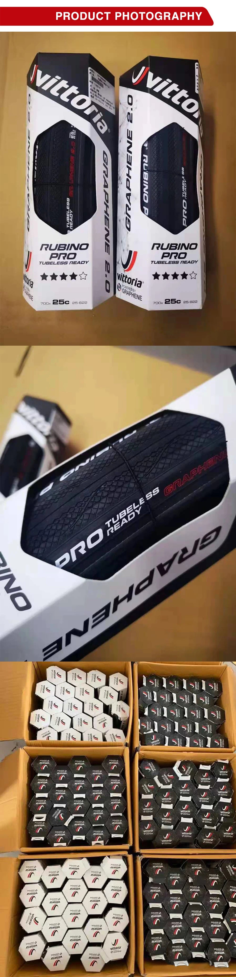 Vittoria RUBINO PRO Road Tire 700×25/28 Graphene 2.0 Tubeless/Clincher Folding Tires 150TPI For 700X28C Road Bicycle Competition