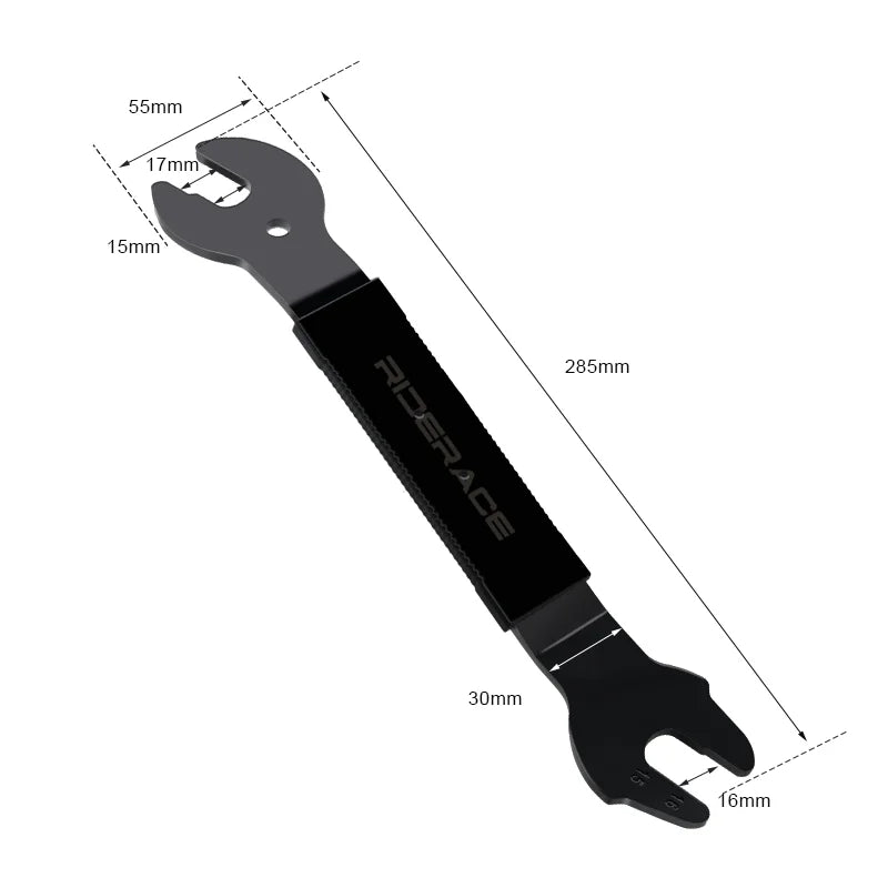 Bike Pedal Wrench 15/16/17mm High Carbon Steel Durable Bicycle Head Open End Axle Hub Cone Wrench MTB Hubs Install Remover Tool