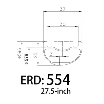Carbon Mountain Bike Rims 29 Inch 27.5 Inch Eccentric Design 37mm Outer Width 30mm Inner Width 28 Holes 32 Holes
