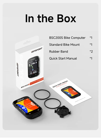 iGPSPORT BSC200S GPS Route Navigation Bike Computer Colorful Screen Wireless Speedometer Odometer Bluetooth Ant+