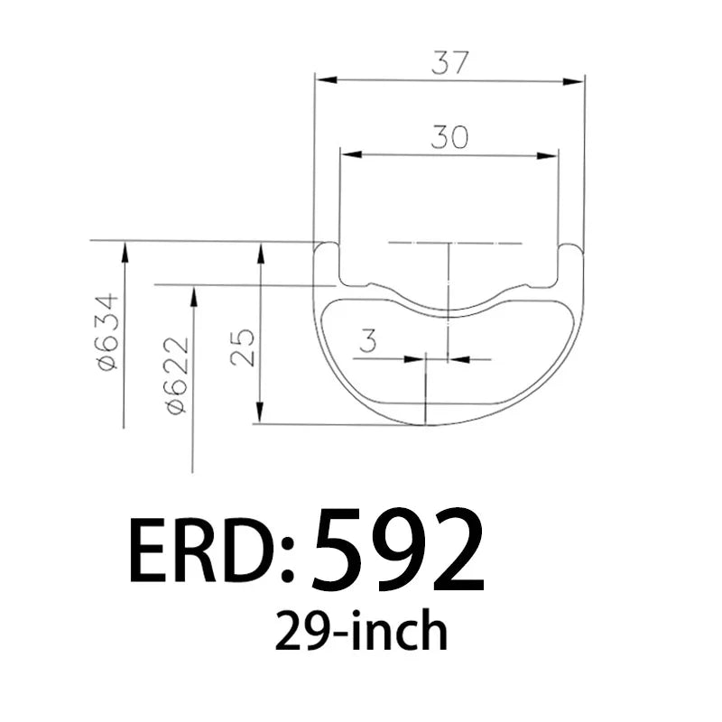 Carbon Mountain Bike Rims 29 Inch 27.5 Inch Eccentric Design 37mm Outer Width 30mm Inner Width 28 Holes 32 Holes