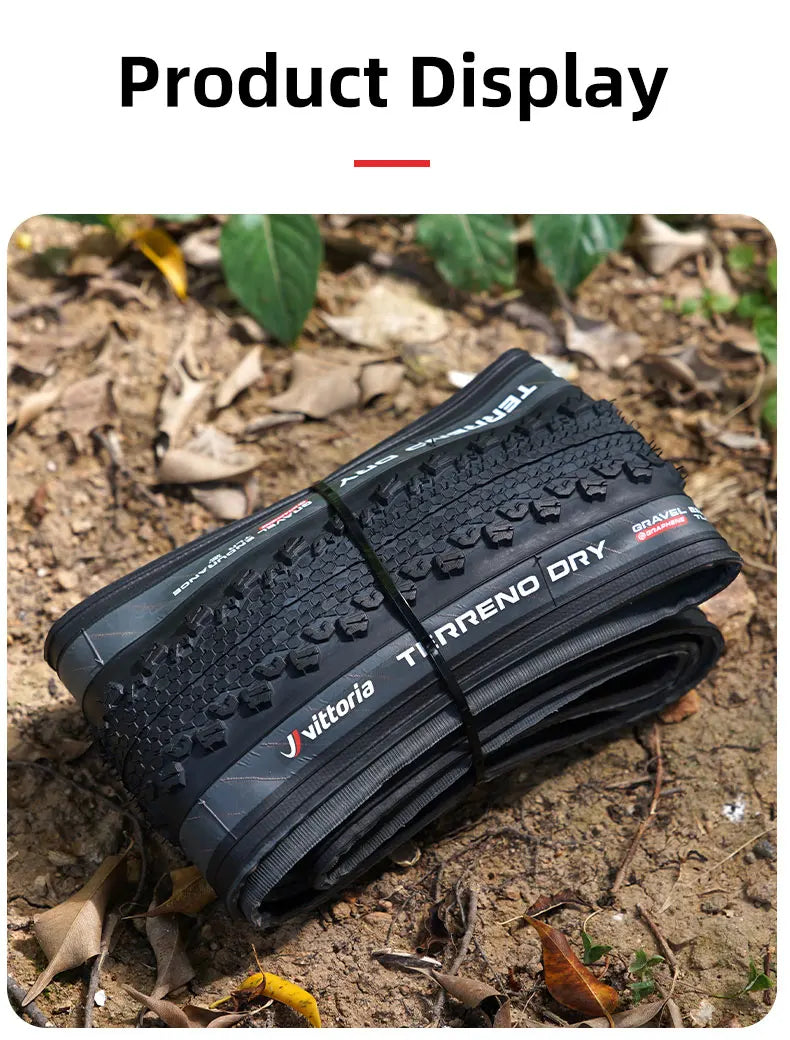 Vittoria Bicycle Road Tubeless Tire 700x33C/37C/40C TERRENO DRY Gravel Endurance 120TPI for Long Distance Cycling