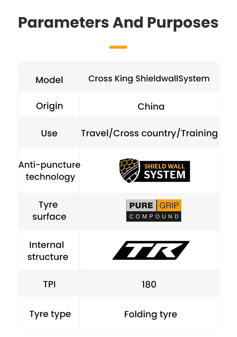 Cross King 27.5x2.0 29x2.0 MTB 29x2.3 Foldable Mountain Bike Tire 180TPI ShieldWall System Bicycle Folding Tyre Tubeless Ready