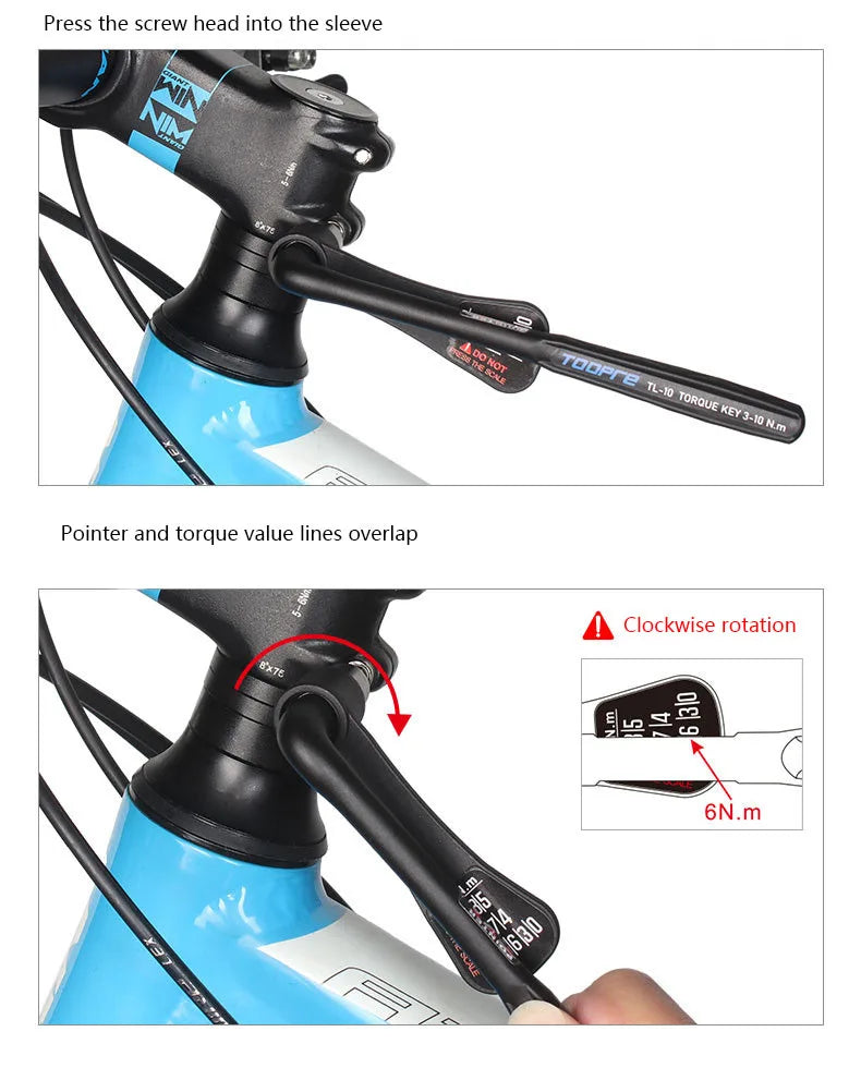 TOOPRE Bicycle Torque Tool Wrench Hexagonal set 10-20NM Adjustable Repair Tools