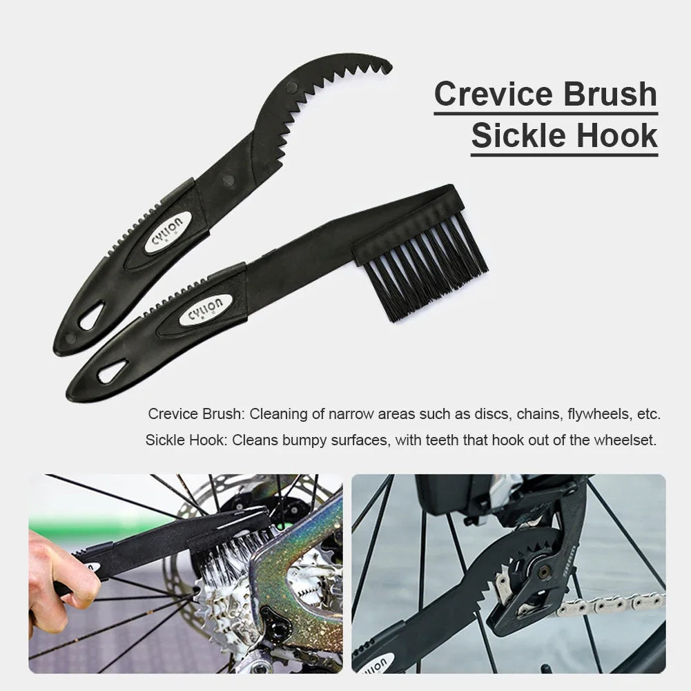 Bike Cleaning Tool Set Brush Kit for Mountain Road City BMX and Folding Bicycle Maintenance