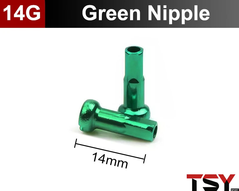 100Pcs 14G Colorful Spoke Nipples 14mm Alloy