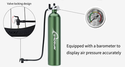 Tubeless Tire Inflator 1.2L Tubeless Bike Pump Max 200 PSI Tubeless Booster Compatible with Presta & Schrade Valves for Road MTB