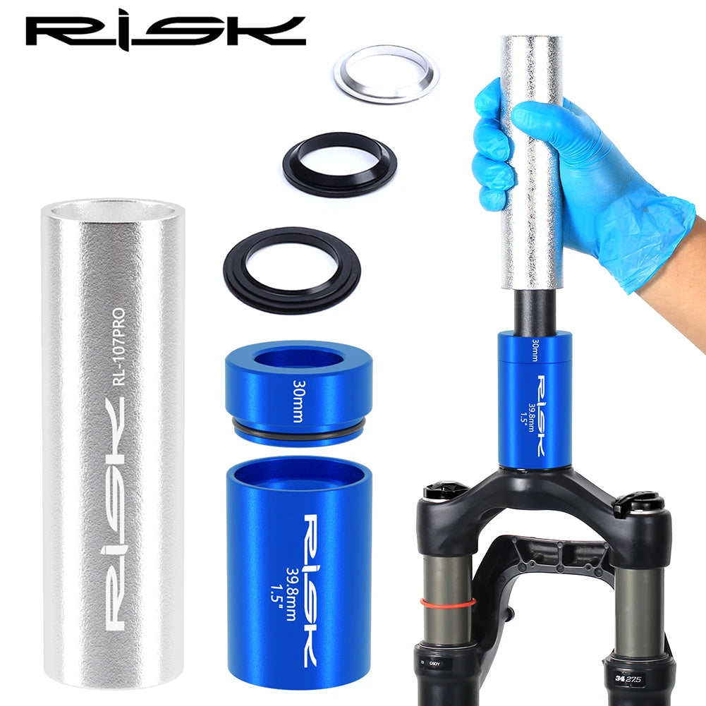 RISK Bicycle Front Fork Crown Installation Tool Practical Mountain Bike Headset Press-Fit Tool Anti-slip Repairing Supplies