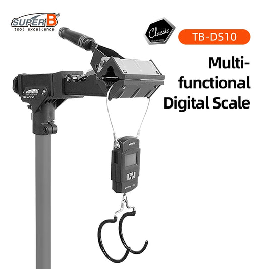Super B 50Kg 10g Hanging LED Digital Scale Measure Max 50KG Electronic Scale Double Hook Design Easy to Operate for Bike Repair