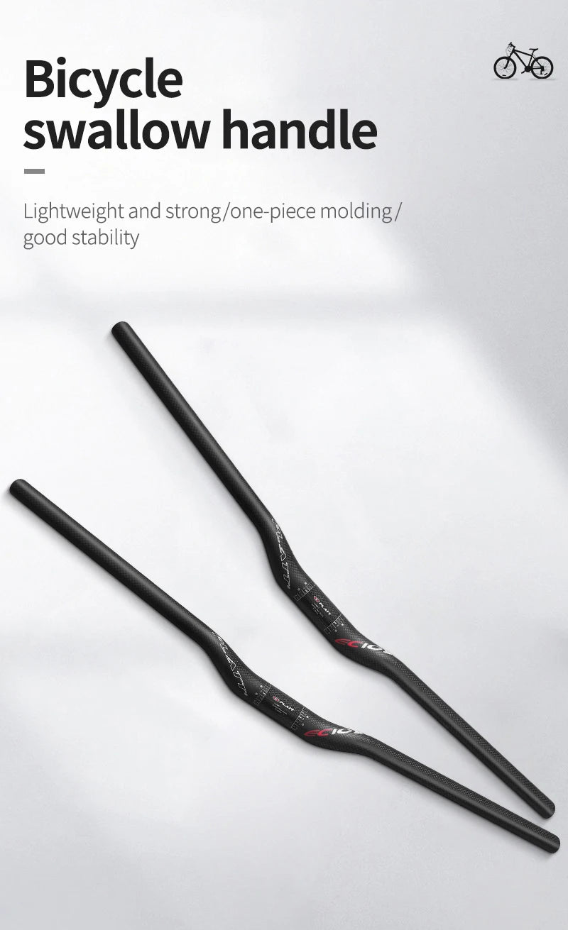 Carbon mountain bike handlebar  MTB 3k 31.8*680 760mm swallow-shaped handlebar