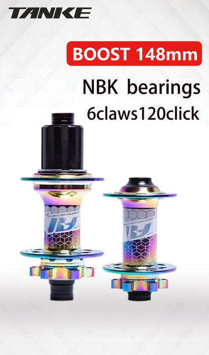 TANKE MTB BOOST 148 Bicycle Hubs 120 Click 6 Claws Bearing 32H 28H HG XD MS Disc Brake Micro Spline 8 9 10 11 12 Speed