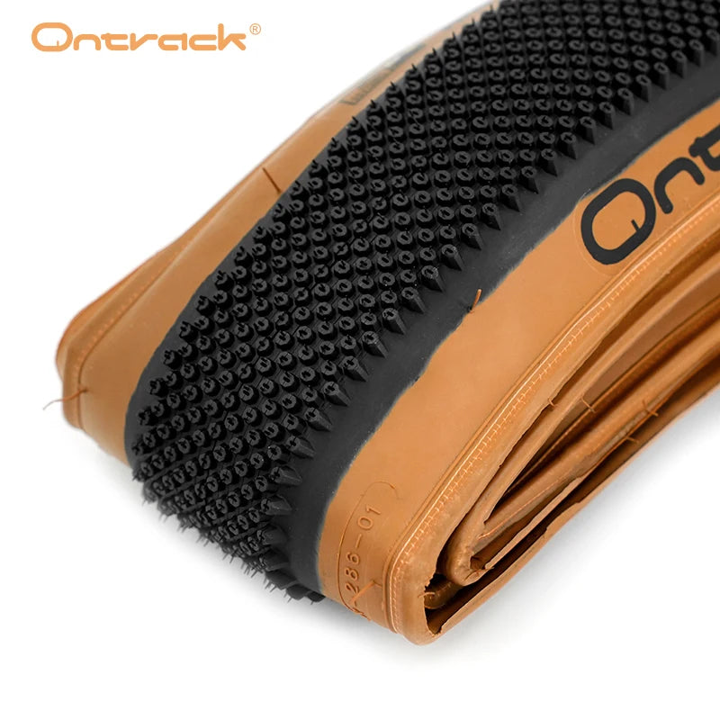GRAVEL BIKE 700X40C 700X45C 60TPI KEVLAR FOLD TUBELESS READY TIRE  BROWN WALL ONTRACK  ALLAROUND