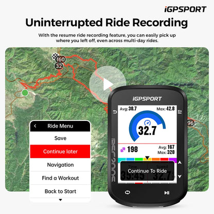 iGPSPORT BSC200S GPS Route Navigation Bike Computer Colorful Screen Wireless Speedometer Odometer Bluetooth Ant+