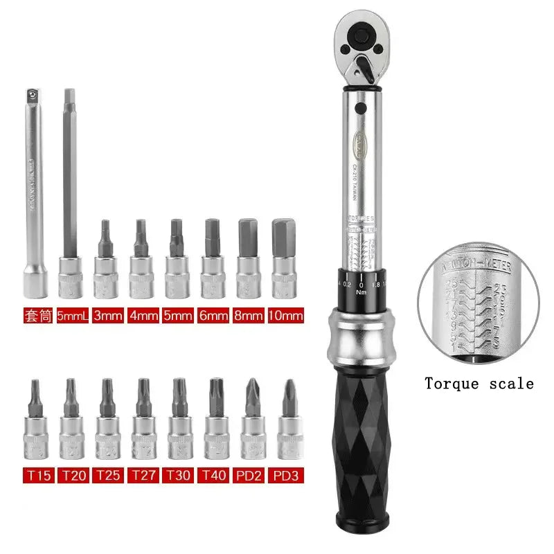 Bike Hand Bicycle Tools 1-25 NM Bike Ratchet Torque Wrench Kit Multifunction Bicycle Repair Tools Hexagon Key Set Cycling Tools