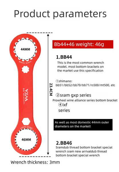 BB44‑46BB Bottom Bracket Wrench,