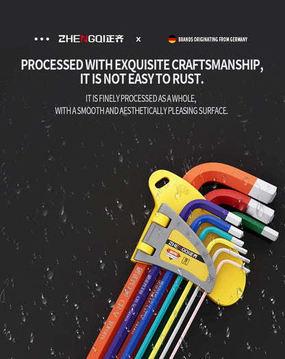 Internal Hex Wrench Set L Wrench Set Suitable for Home and Workplace Hex Wrench Set 1.5mm to 10mm Hex Wrench Manual Repair Tool