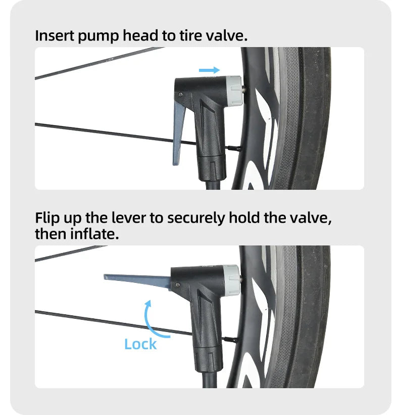 GIYO 160PSI Bicycle Floor Pump MTB Road Bike Manual Air Pump Balloon Presta Schrader Valve Tire Inflator With 3 Inch Guage