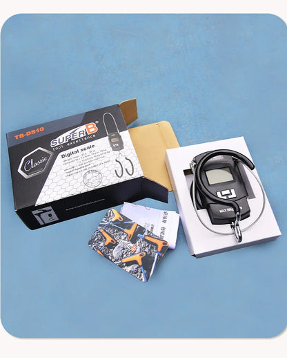 Super B 50Kg 10g Hanging LED Digital Scale Measure Max 50KG Electronic Scale Double Hook Design Easy to Operate for Bike Repair